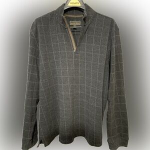 Jos. A. Bank Black Checkered Quarter-Zip Sweater